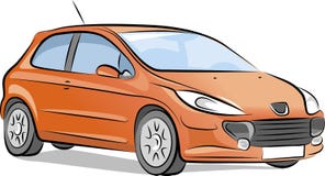 Vector small red car Stock Photography Vector small red car Stock Photography