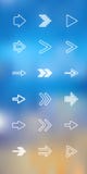 Vector thin icons design set. Arrows. Moder simple line icons. Ultra thin icons on blue background. vector illustration Vector thin icons design set. Arrows. Moder simple line icons. Ultra thin icons on blue background. vector illustration