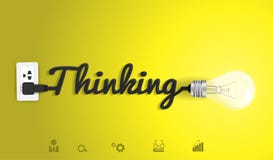 Vector thinking concept with creative light bulb i royalty free illustration Vector thinking concept with creative light bulb i royalty free illustration