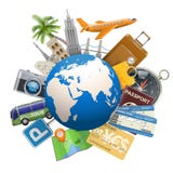 Vector Tourism Concept with Globe Royalty Free Stock Images Vector Tourism Concept with Globe Royalty Free Stock Images