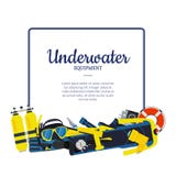 Vector underwater diving elements vector illustration Vector underwater diving elements vector illustration