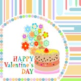 Vector Valentine`s Day Frame With Sweet Cupcake Royalty Free Stock Photography