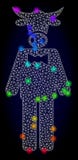 Vector Veelhoekig Mesh Bull Gentleman met Spectrum Gekleurde Glansvlekken stock illustratie Vector Veelhoekig Mesh Bull Gentleman met Spectrum Gekleurde Glansvlekken stock illustratie