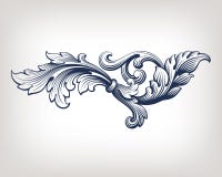 Vector vintage Baroque frame scroll pattern Stock Images Vector vintage Baroque frame scroll pattern Stock Images