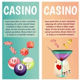 Vector vlakke banners met casinopictogrammen Grote winst, groeven, roulette royalty-vrije illustratie Vector vlakke banners met casinopictogrammen Grote winst, groeven, roulette royalty-vrije illustratie