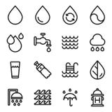 Vector water icons set on white background. Black. Vector illustration royalty free illustration Vector water icons set on white background. Black. Vector illustration royalty free illustration