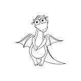 Vector weiblichen Drachen der flachen Karikatur mit Hornflügeln lizenzfreie abbildung Vector weiblichen Drachen der flachen Karikatur mit Hornflügeln lizenzfreie abbildung