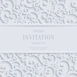 Vector White 3d Vintage Christmas Or Invitation Cards Background With Swirl Damask Pattern Royalty Free Stock Photo Vector White 3d Vintage Christmas Or Invitation Cards Background With Swirl Damask Pattern Royalty Free Stock Photo