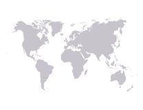 Vector world map. Isolated over a white background
