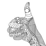 Vector Zentangle Thumbs Up Royalty Free Stock Images