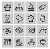 Vector zwarte geplaatste keukenpictogrammen stock illustratie Vector zwarte geplaatste keukenpictogrammen stock illustratie