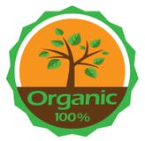 Vector a árvore verde e a etiqueta orgânica das folhas 100%, ecologia, natureza, ambiente, ícones orgânicos ilustração royalty free Vector a árvore verde e a etiqueta orgânica das folhas 100%, ecologia, natureza, ambiente, ícones orgânicos ilustração royalty free