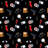Vector безшовная картина с изображением сыщицких аксессуаров иллюстрация вектора Vector безшовная картина с изображением сыщицких аксессуаров иллюстрация вектора