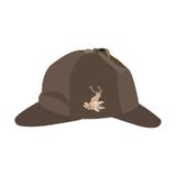 Vector иллюстрация шляпы deerstalker в плоском стиле иллюстрация вектора Vector иллюстрация шляпы deerstalker в плоском стиле иллюстрация вектора