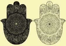Vector индийской hamsa нарисованное рукой с этническими орнаментами иллюстрация вектора Vector индийской hamsa нарисованное рукой с этническими орнаментами иллюстрация вектора