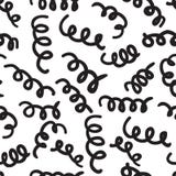 Vector покрашенная вручную безшовная картина с лапшами, линиями doodle иллюстрация штока Vector покрашенная вручную безшовная картина с лапшами, линиями doodle иллюстрация штока