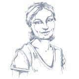 Vector чертеж искусства, портрет шикарного счастливого усмехаясь isol девушки бесплатная иллюстрация Vector чертеж искусства, портрет шикарного счастливого усмехаясь isol девушки бесплатная иллюстрация