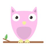 Vectorbeeld van een leuke roze uil op witte achtergrond stock illustratie Vectorbeeld van een leuke roze uil op witte achtergrond stock illustratie