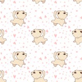 Vectorbeeldverhaal naadloos patroon met grappige katten en honden, Leuke voor het drukken geschikte achtergrond voor kinderachtig royalty-vrije illustratie Vectorbeeldverhaal naadloos patroon met grappige katten en honden, Leuke voor het drukken geschikte achtergrond voor kinderachtig royalty-vrije illustratie