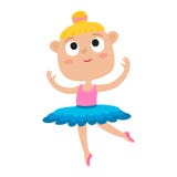 Vectorbeeldverhaalillustratie van gelukkige meisjedanser, ballerina stock illustratie Vectorbeeldverhaalillustratie van gelukkige meisjedanser, ballerina stock illustratie