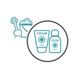 Vectordieillustratie sunblock room en kinderen voor een zandbak wordt geplaatst stock illustratie Vectordieillustratie sunblock room en kinderen voor een zandbak wordt geplaatst stock illustratie