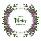 Vectorillustratie i houdt van u mamma want abstracte purper bloemkader toenam stock illustratie Vectorillustratie i houdt van u mamma want abstracte purper bloemkader toenam stock illustratie