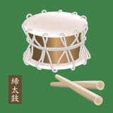 Vectorillustratie van Traditioneel Aziatisch slaginstrument Taiko of de trommel van Shime Daiko Een naam van de trommel Shime Dai vector illustratie Vectorillustratie van Traditioneel Aziatisch slaginstrument Taiko of de trommel van Shime Daiko Een naam van de trommel Shime Dai vector illustratie