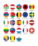 Vectorillustratiereeks Europese Unie vlaggen met namen stock illustratie Vectorillustratiereeks Europese Unie vlaggen met namen stock illustratie