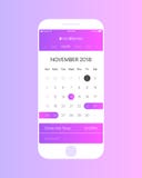 Vectorkalenderapp UI Concept stock illustratie Vectorkalenderapp UI Concept stock illustratie