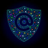 Vectorkarkas Mesh Email Address Shield met Glansvlekken voor Nieuwjaar royalty-vrije illustratie Vectorkarkas Mesh Email Address Shield met Glansvlekken voor Nieuwjaar royalty-vrije illustratie