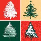 Vectorkerstmiskaarten met sparren vector illustratie Vectorkerstmiskaarten met sparren vector illustratie