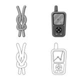 Vectorontwerp van alpinisme en piekpictogram Reeks van alpinisme en kampvoorraadsymbool voor Web stock illustratie Vectorontwerp van alpinisme en piekpictogram Reeks van alpinisme en kampvoorraadsymbool voor Web stock illustratie