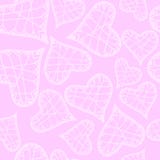 Vectorpatroon met hand getrokken harten voor stoffendruk, document kaart, lijstdoek, textiel, manier op witte achtergrond stock illustratie Vectorpatroon met hand getrokken harten voor stoffendruk, document kaart, lijstdoek, textiel, manier op witte achtergrond stock illustratie