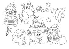 Vectorreeks Kerstmis en Nieuwjaartekens stock illustratie Vectorreeks Kerstmis en Nieuwjaartekens stock illustratie