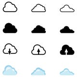 Vectorreeks Wolkenpictogrammen royalty-vrije illustratie Vectorreeks Wolkenpictogrammen royalty-vrije illustratie