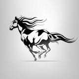 Vectorsilhouet van een het lopen paard royalty-vrije illustratie Vectorsilhouet van een het lopen paard royalty-vrije illustratie