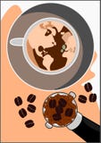 Vectorwereld van Cappuccinokoffie vector illustratie Vectorwereld van Cappuccinokoffie vector illustratie