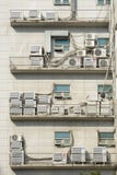 Veel Openluchteenheid van Airconditioningstoestel stock fotografie Veel Openluchteenheid van Airconditioningstoestel stock fotografie