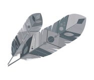 Veerontwerp bohemic pluim, grafische vector royalty-vrije illustratie Veerontwerp bohemic pluim, grafische vector royalty-vrije illustratie