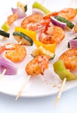 Vegetable And Shrimp Kebabs Stock Photography Vegetable And Shrimp Kebabs Stock Photography