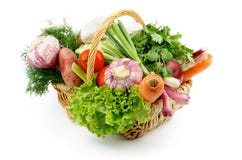 Vegetable Basket Stock Images