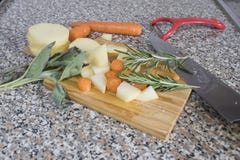 Vegetable composition with potatoes, carrots and spices royalty free stock image Vegetable composition with potatoes, carrots and spices royalty free stock image