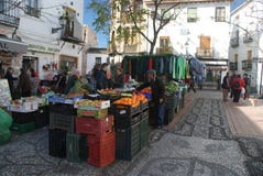 Vegetable Market In Granada, Andalusia Royalty Free Stock Photos