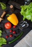 Vegetable Still life. The process of cooking vegetable salad. stock images Vegetable Still life. The process of cooking vegetable salad. stock images