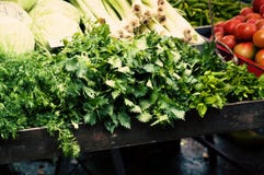 Vegetables And Greens On Market Royalty Free Stock Photo