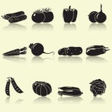 Vegetables silhouettes: corn, potatoes, tomatoes Royalty Free Stock Photos Vegetables silhouettes: corn, potatoes, tomatoes Royalty Free Stock Photos