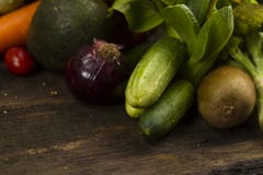 Vegetables on wood at organic kitchen royalty free stock image Vegetables on wood at organic kitchen royalty free stock image