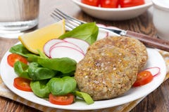 Vegetarian Burgers Made From Lentils And Buckwheat On The Plate Royalty Free Stock Images Vegetarian Burgers Made From Lentils And Buckwheat On The Plate Royalty Free Stock Images