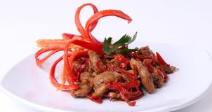 Vegetarian food delicious oyster mushrooms with red chili royalty free stock photos Vegetarian food delicious oyster mushrooms with red chili royalty free stock photos