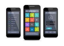 Vektor bewegliches ui Design mit Anmeldung vektor abbildung Vektor bewegliches ui Design mit Anmeldung vektor abbildung